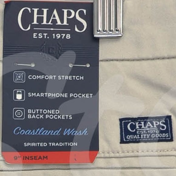 Men flat front Tan short CHAPS - Picture 6 of 6